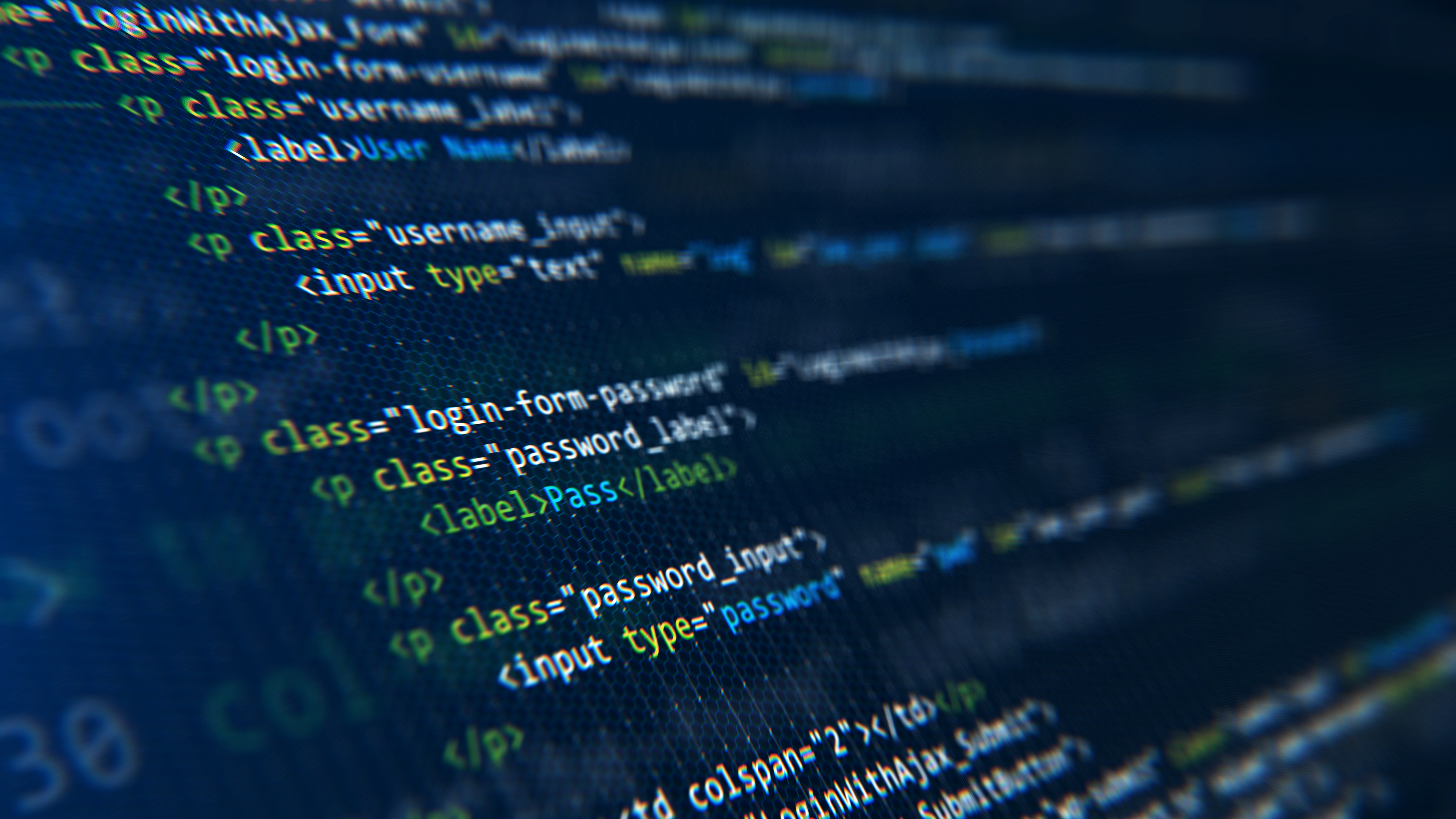 Website design and development - HTML code on screen